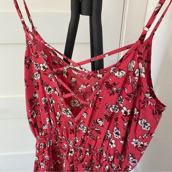 *2/$15* Floral Print Red Romper by H&M - Picture 5 of 7